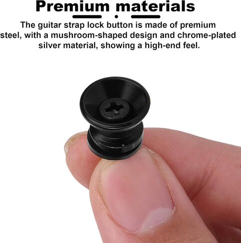 6 Pcs Guitar Strap Button Locks with Anti-Slip Washers & Screws, Alloy Strap Locks Pins Anti Slipping Instrument Parts Accessories for Guitar Ukulele Bass (Black) in Saudi Arabia