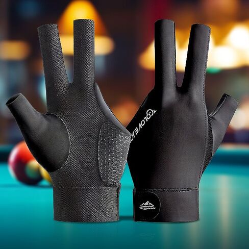 1 Pcs Left Hand 3 Finger Non-Slip Billiards Gloves for Snooker Gloves Suitable for Men and Women in Saudi Arabia