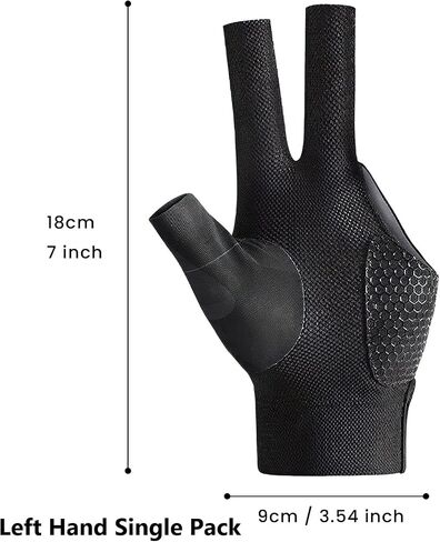 1 Pcs Left Hand 3 Finger Non-Slip Billiards Gloves for Snooker Gloves Suitable for Men and Women in Saudi Arabia