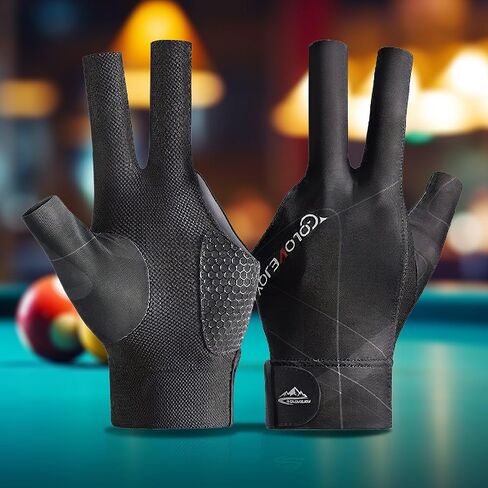 1 Pcs Left Hand 3 Finger Non-Slip Billiards Gloves for Snooker Gloves Suitable for Men and Women in Saudi Arabia