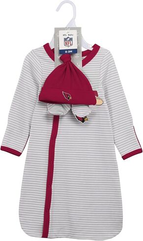 بيجامة نوم ناعمة من Outerstuff NFL Arizona Cardinals لحديثي الولادة من الجنسين مع قبعة وجوارب، مقاس واحد (0m-9m) in Saudi Arabia