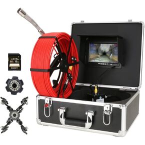 Sewer Camera, Sewer Camera With 7 Inch Video Dsiplay Sewer Pipe Inspection Camera IP68A HD10 80P Pipe Industrial Endoscope For Home Wall Duct Drain Pipe Plumbing(F927ADFB-20MBlack) in Kuwait