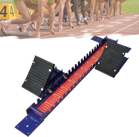 Adjustable School Training Starting Block - Lightweight Aluminum Alloy, 6 Angles, Anti-Slip Pad & Card Ruler for Track & Field, Cinder, Plastic Surfaces in Saudi Arabia