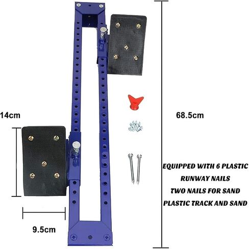Adjustable School Training Starting Block - Lightweight Aluminum Alloy, 6 Angles, Anti-Slip Pad & Card Ruler for Track & Field, Cinder, Plastic Surfaces in Saudi Arabia