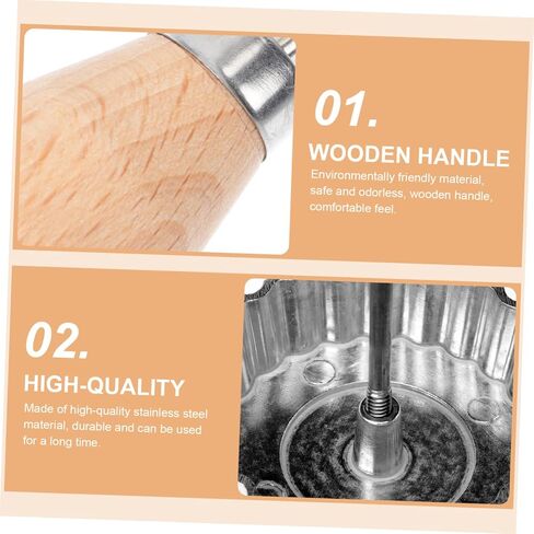 GANAZONO Timbale Mold Handle Aluminum Alloy and Wood Home Timbale Set Kitchen Supply for Easy Cooking in Saudi Arabia