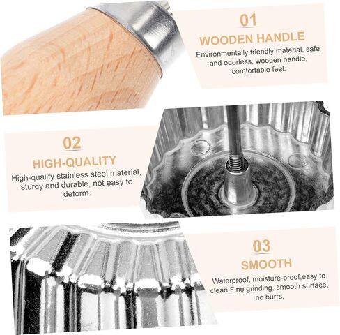 GANAZONO Timbale Mold Handle Aluminum Alloy and Wood Home Timbale Set Kitchen Supply for Easy Cooking in Saudi Arabia