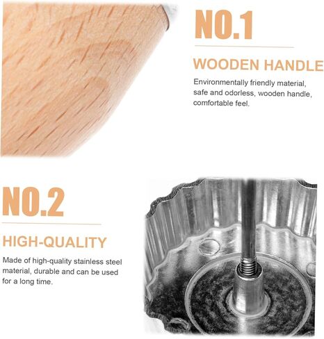 GANAZONO Timbale Mold Handle Aluminum Alloy and Wood Home Timbale Set Kitchen Supply for Easy Cooking in Saudi Arabia