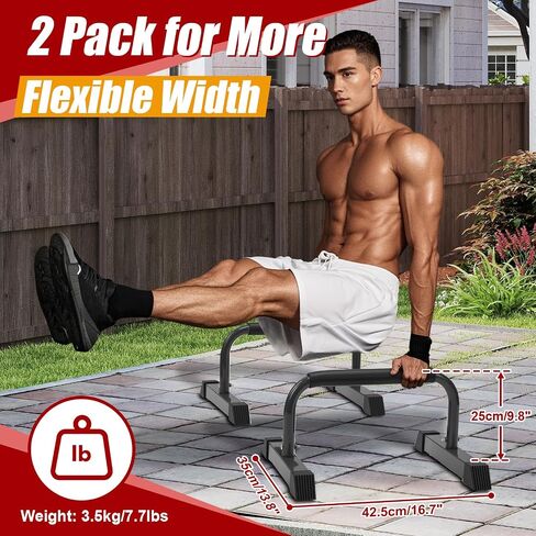 Push Up Bars: Sweat-resistant Parallettes Bar for Handstands L-sit & Dip, No Wobbling Strength Training Pushup Stands for Women Men Workout Core Exercise at Home Floor Gym in Saudi Arabia