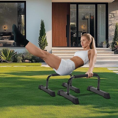 Push Up Bars: Sweat-resistant Parallettes Bar for Handstands L-sit & Dip, No Wobbling Strength Training Pushup Stands for Women Men Workout Core Exercise at Home Floor Gym in Saudi Arabia