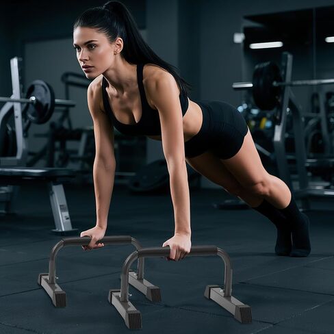 Push Up Bars: Sweat-resistant Parallettes Bar for Handstands L-sit & Dip, No Wobbling Strength Training Pushup Stands for Women Men Workout Core Exercise at Home Floor Gym in Saudi Arabia