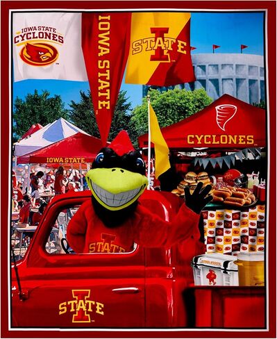 NCAA Iowa State Cyclones Digital Tailgate Cotton 36" Panel, Fabric by the Yard in Saudi Arabia