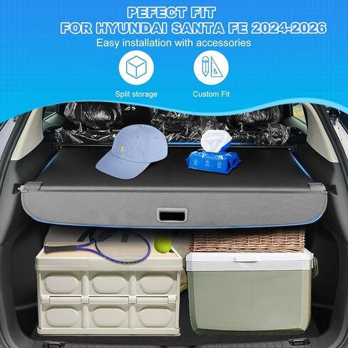 AUXKO Retractable Cargo Cover for Nissan Rogue 2021-2025, Trunk Cargo Cover Luggage Security Shade Cover for 2023 2024 Nissan Rogue Shielding Shade Anti-Peeping Luggage Privacy Screen, Carbon Fiber in Kuwait
