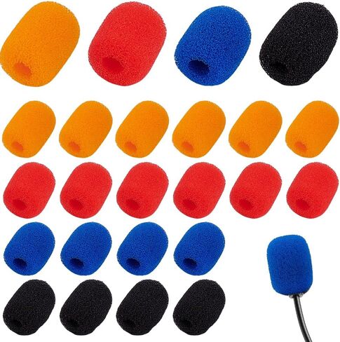 AHANDMAKER 40 حزمة ميكروفون صغير الزجاج الأمامي ميكروفون رغوة غطاء 4 ألوان رغوة مرشح البوب ​​لاستوديو بودكاست بث مباشر الألعاب تسجيل الموسيقى مهرجان المرحلة الديكور in Saudi Arabia