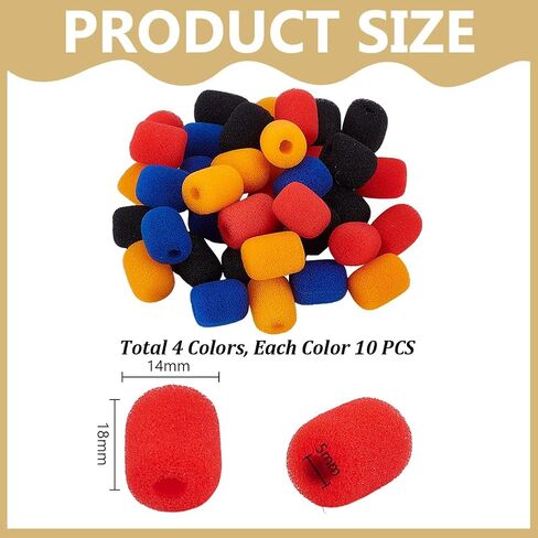 AHANDMAKER 40 حزمة ميكروفون صغير الزجاج الأمامي ميكروفون رغوة غطاء 4 ألوان رغوة مرشح البوب ​​لاستوديو بودكاست بث مباشر الألعاب تسجيل الموسيقى مهرجان المرحلة الديكور in Saudi Arabia