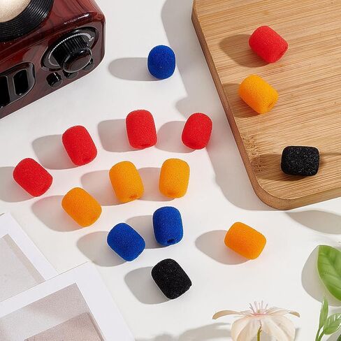 AHANDMAKER 40 حزمة ميكروفون صغير الزجاج الأمامي ميكروفون رغوة غطاء 4 ألوان رغوة مرشح البوب ​​لاستوديو بودكاست بث مباشر الألعاب تسجيل الموسيقى مهرجان المرحلة الديكور in Saudi Arabia