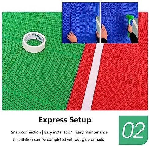12" Interlocking Modular Floor Tiles - DIY Sports Flooring for Gym, Basketball Court & Playground - 10PCS Red Puzzle Tiles for Public Leisure Areas in Saudi Arabia