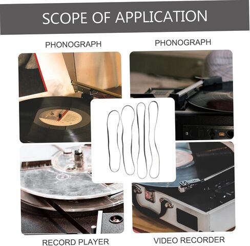 ibasenice 2sets Vinyl Record Player Belt Set High Wear Resistance Flexible One-Piece Molding 4pcs*2 in Saudi Arabia