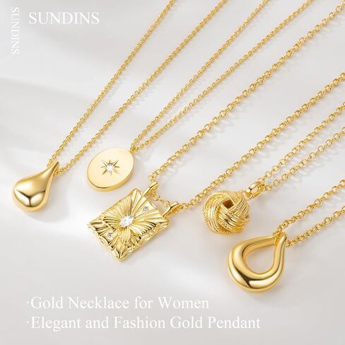 14K Gold Necklaces for Women Gold Pendant Necklaces Love Knot Pendant Simple Round Knot Charm Knots Necklace for Women Trendy in Saudi Arabia