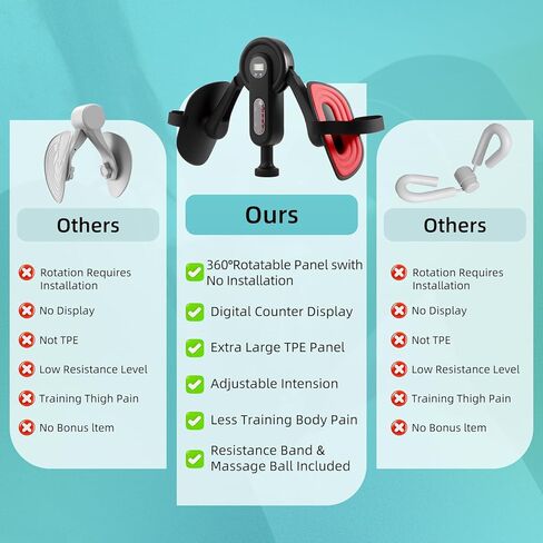 جهاز تمرين كيجل للرجال والنساء، أجهزة تمرين أرضية الحوض بزاوية 360 درجة، 10-135 رطلًا قابلة للتعديل لتدريب الفخذين وتدريب الفخذين وتدريب الفخذين 4 وظائف مع أشرطة للساق in Kuwait