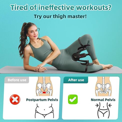 جهاز تمرين كيجل للرجال والنساء، أجهزة تمرين أرضية الحوض بزاوية 360 درجة، 10-135 رطلًا قابلة للتعديل لتدريب الفخذين وتدريب الفخذين وتدريب الفخذين 4 وظائف مع أشرطة للساق in Kuwait