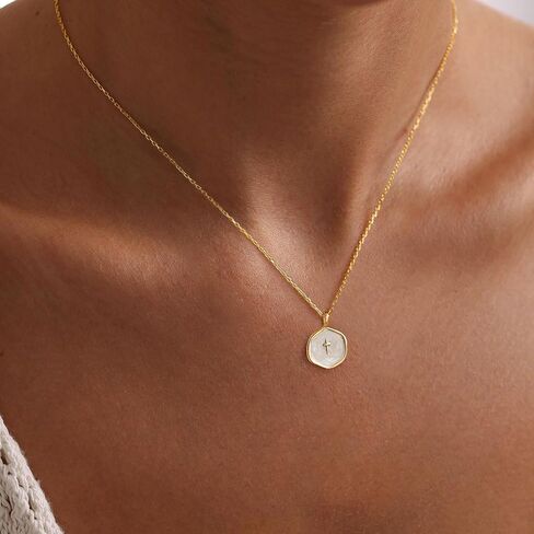 Cross Necklace for Women,Double Cross Necklace Gold Plated Cross Necklaces for Women Trendy Dainty 14K Gold Cross Pendant Necklace Simple Cute Choker Necklace Gold Charm Necklace for Women Jewelry in Saudi Arabia