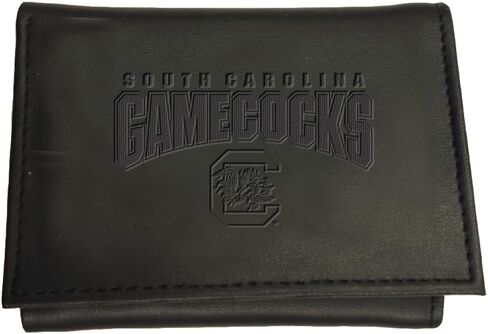 Team Sports America NCAA South Carolina Gamecocks Black Wallet | Tri-Fold | Officially Licensed Stamped Logo | Made of Leather | Money and Card Organizer | Gift Box Included in Saudi Arabia