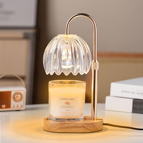 مصباح شمعة دافئ مع ارتفاع توقيت قابلة للتعديل ، لديكور المنزل الجديد ، عيد الأم ، هدايا أعياد الميلاد للنساء ، مصباح أكثر دفئًا للشمع لشموع الجرة مع 2 لمبات in Kuwait