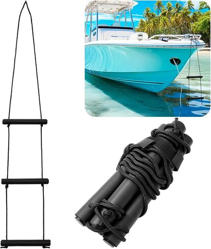 3 Step Boat Rope Ladder Portable Assist Boat Boarding Outdoor Climbing Rope Ladder for Inflatable Boat Sailboat Motorboat Canoeing Kayak Supplies in Saudi Arabia