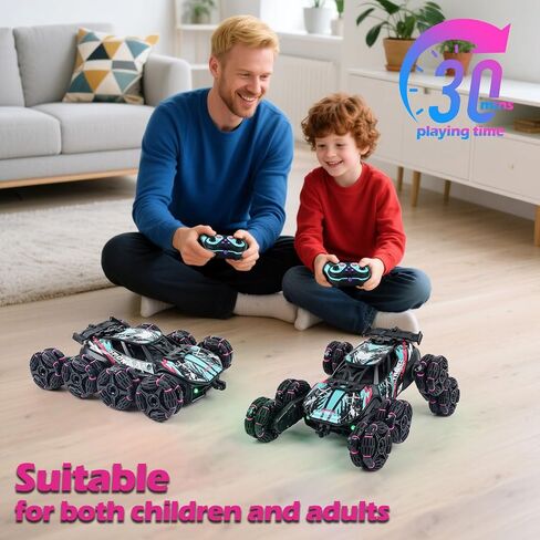 Magickidz Gesture Sensing RC Stunt Car للأطفال - هدايا عيد ميلاد للأولاد 5 6 7 8 9 10 11 12 سنة ، 2.4 جيجا هرتز Twist Twist Twist مع الأضواء والموسيقى ، 4WD على الطرق الوعرة in Kuwait