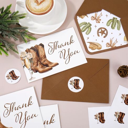 Whaline 24 Pack Storybook Thank You Cards A New Chapter Note Card with Envelopes Stickers Green Book Theme Greeting Blank Card for Birthday Baby Shower in Saudi Arabia