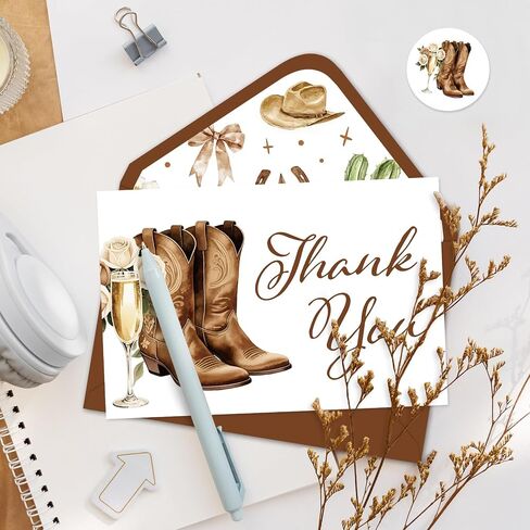 Whaline 24 Pack Storybook Thank You Cards A New Chapter Note Card with Envelopes Stickers Green Book Theme Greeting Blank Card for Birthday Baby Shower in Saudi Arabia