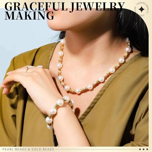 حبات لؤلؤة Pofflujent لمجوهرات صنع سوار لصنع سوار للخرز اللؤلؤ للبالغين لأساور سوار مجموعات حبات المجوهر in Kuwait