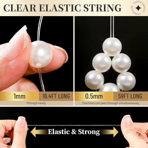 حبات لؤلؤة Pofflujent لمجوهرات صنع سوار لصنع سوار للخرز اللؤلؤ للبالغين لأساور سوار مجموعات حبات المجوهر in Kuwait