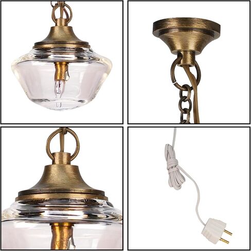 Waldosia 1:12 Scale Dollhouse Miniature 12v Kitchen Classic Swag Lamp with Glass Shade in Saudi Arabia