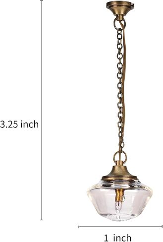 Waldosia 1:12 Scale Dollhouse Miniature 12v Kitchen Classic Swag Lamp with Glass Shade in Saudi Arabia