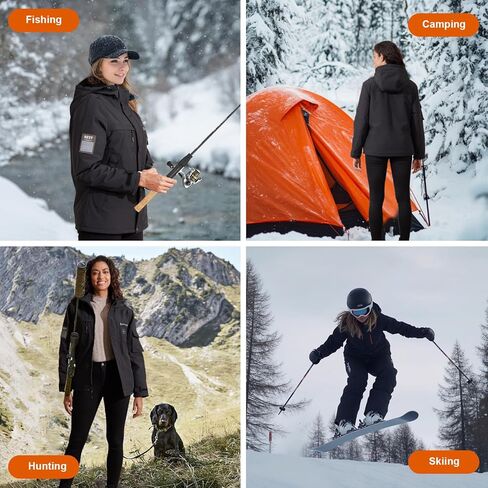 Heated Jacket for Women with Fleece Lining 20000mAh Battery Windproof Waterproof Women‘s Heated Jacket 2025 Upgrade in Kuwait