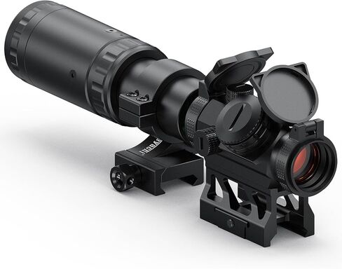 Feyachi V30 2 MOA Red Dot وM37 Magnifier Combo - تكبير من 1.5X إلى 5X، 10 مستويات سطوع، شاهد مشترك مطلق، حامل من الوجه إلى الجانب in Saudi Arabia