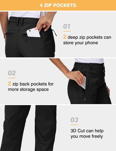 TBMPOY Women's Ski Snow Pants Waterproof Windproof Fleece Lined Warm Hiking Insulated Softshell Cargo Pant 4 Pockets in Saudi Arabia