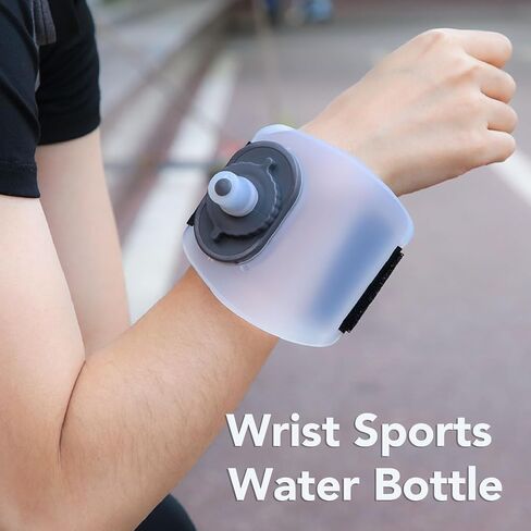 Diydeg Wrist Sports Water Bottle, 200ml Silicone Wrist Water Bottles with Adjustable Hand Strap, Reusable Leakproof Handheld Water Bottle, Portable Running Water Bottle for Jogging Biking in Saudi Arabia