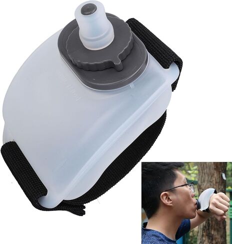 Diydeg Wrist Sports Water Bottle, 200ml Silicone Wrist Water Bottles with Adjustable Hand Strap, Reusable Leakproof Handheld Water Bottle, Portable Running Water Bottle for Jogging Biking in Saudi Arabia