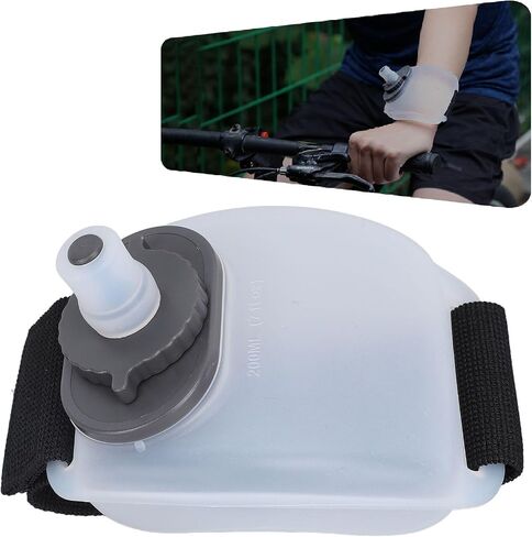 Diydeg Wrist Sports Water Bottle, 200ml Silicone Wrist Water Bottles with Adjustable Hand Strap, Reusable Leakproof Handheld Water Bottle, Portable Running Water Bottle for Jogging Biking in Saudi Arabia