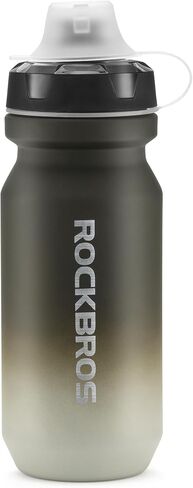 ROCKBROS Bike Water Bottle 20OZ,Gradient Soft Touch Design,BPA-Free Leak-Proof Squeeze Bottle with Wide Mouth for Easy Cleaning,for Cycling,Hiking,Gym,Sports,Little Ghost White in Saudi Arabia