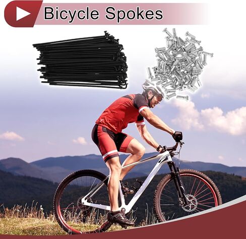 72Set 14G Bicycle Spoke Bike Wheel Spoke Carbon Steel Black in Saudi Arabia