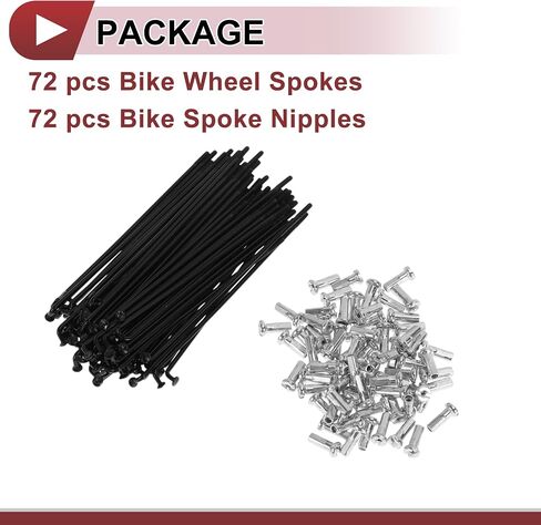 72Set 14G Bicycle Spoke Bike Wheel Spoke Carbon Steel Black in Saudi Arabia
