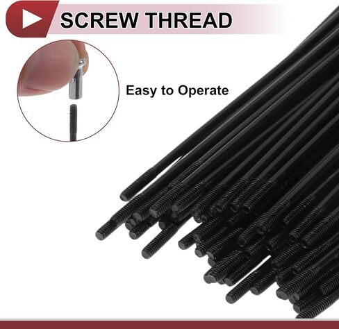 72Set 14G Bicycle Spoke Bike Wheel Spoke Carbon Steel Black in Saudi Arabia