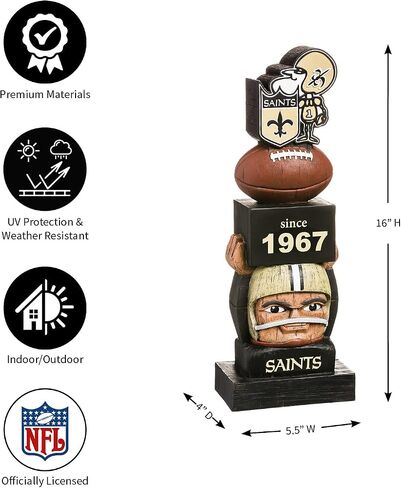 Team Sports America New Orleans Saints Vintage NFL Tiki Totem Statue in Saudi Arabia