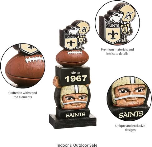 Team Sports America New Orleans Saints Vintage NFL Tiki Totem Statue in Saudi Arabia