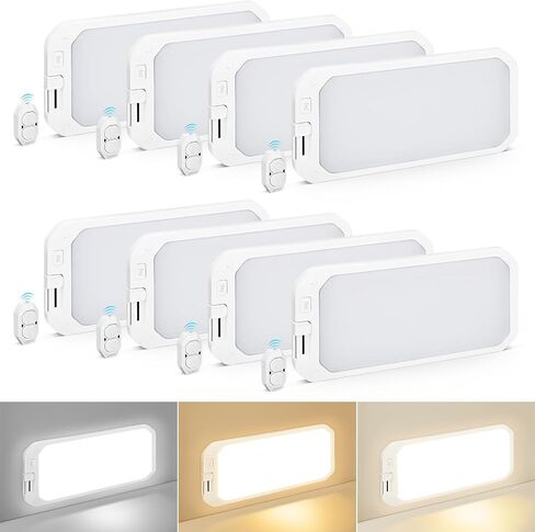 8 Pack RV Lights Interior 1200LM，3 Color 12V RV LED Lights Interior with Remote Control, 3000-6500K Dimmable RV Interior Lighting RV Ceiling Light for RV/Camper/Trailer/Boat in Saudi Arabia