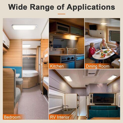 8 Pack RV Lights Interior 1200LM，3 Color 12V RV LED Lights Interior with Remote Control, 3000-6500K Dimmable RV Interior Lighting RV Ceiling Light for RV/Camper/Trailer/Boat in Saudi Arabia