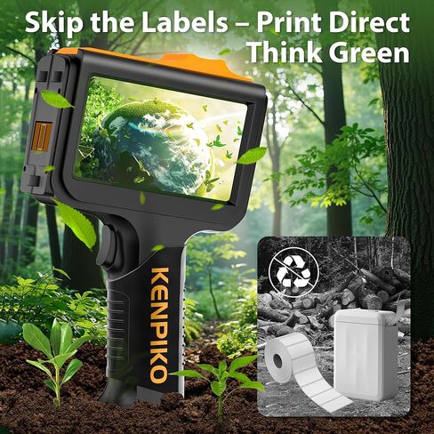 Handheld Inkjet Printer,2025 Newly KP-N01 Handheld Printer Gun 0.5 Inch Nozzle with 4.3’’ Fingertip-Instant Touchscreen,Portable Inkjet Printers with 42ml Quick-Drying Ink Cartridge for Logo in Kuwait